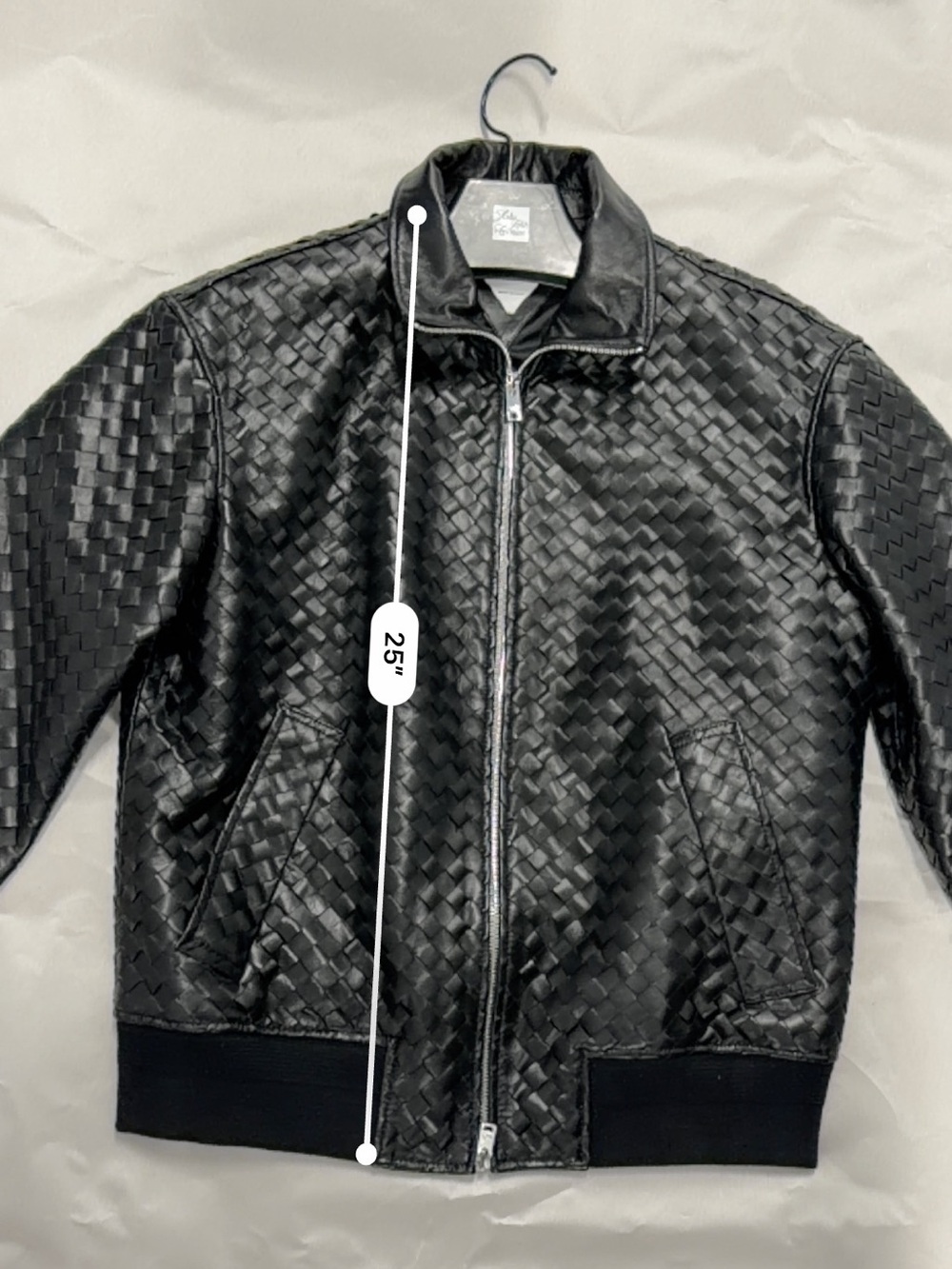 Bottega Veneta Black Woven Leather Bomber Jacket - Picture 4 of 8